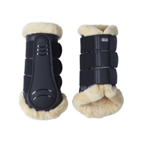 Zwarte CATAGO dressuurbeschermers met faux fur voering