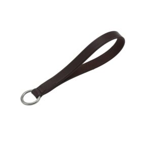 Horse Guard Matador singellus bruin – leren lus met RVS ring voor bevestiging van hulpteugel (diameter 15/16 cm
