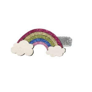 Equipage KIDS haarclip Rainbow – glitterende kinder haarclip met wolkjes en kleurrige glitters