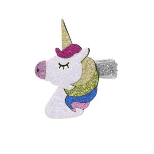 Equipage KIDS haarclip Unicorn – glitterende kinder haarclip met unicorn-motief en kleurrijke glitters