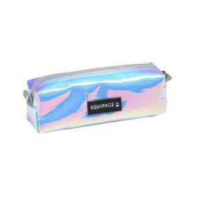 Equipage Lyon pencil case zilver – zilverkleurig etui (19 x 7,7 x 5,5 cm) voor pennen en potloden