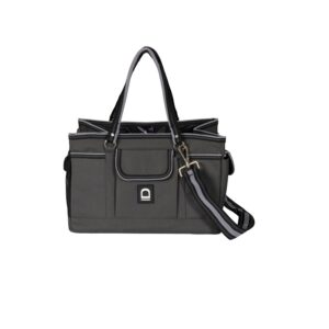 Equipage Squared grooming bag Asphalt – poetstas met 4 buitenvakken, ronde handvatten en verstelbare schouderband (33×22×22 cm)