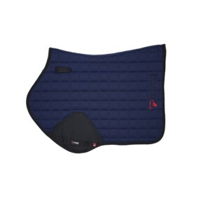 Navy CATAGO FIR-Tech springzadeldekje met quilt-stiksel, Catago-logo en FIR-Tech label