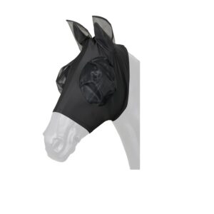Horse Guard vliegenmasker zwart met mesh oren en oogbescherming