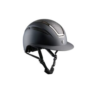 Equipage Guardian MIPS Matt Glitter Top zwarte rijhelm met brede klep