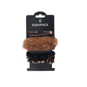 Equipage Competition Hair Set bruin met elastieken en haarspeld